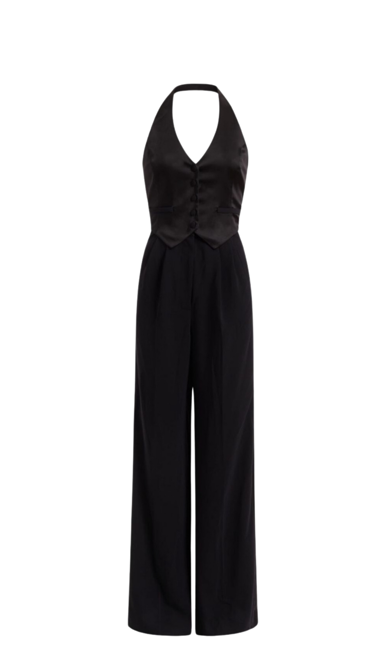 Amanda Uprichard Isadore Halter Jumpsuit in Black