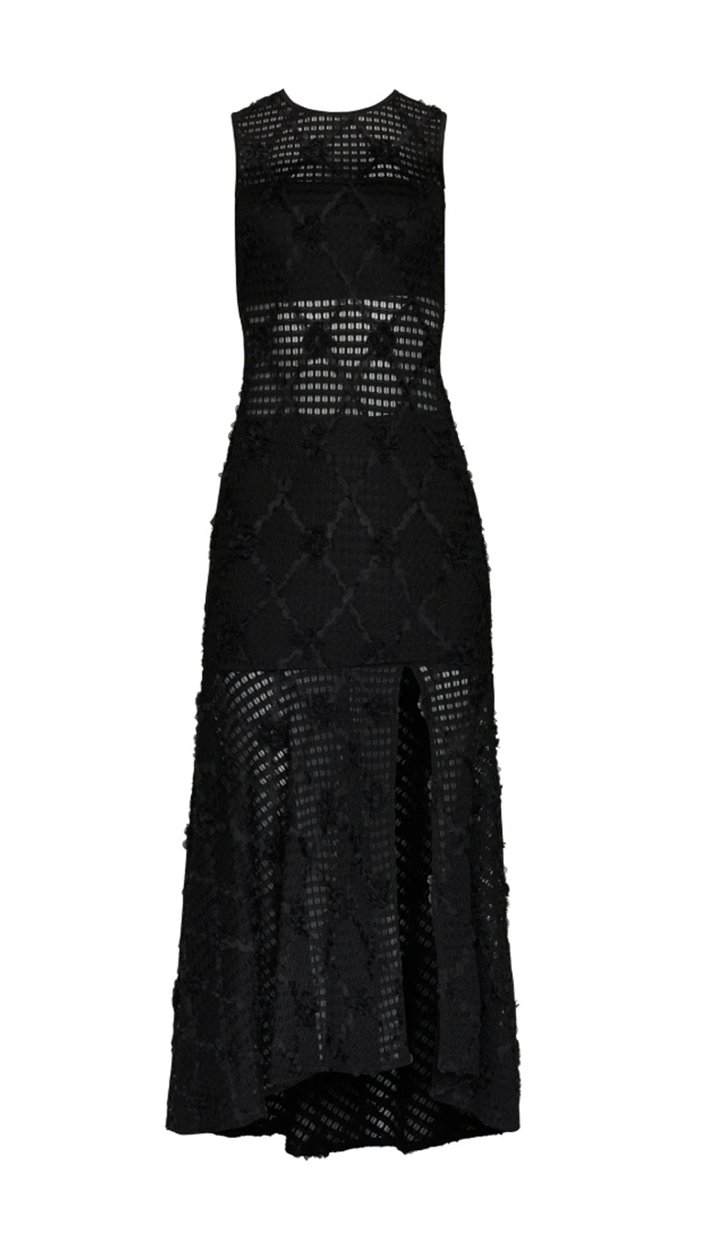Amanda Uprichard Lauritta Floral Applique Maxi Dress in Black