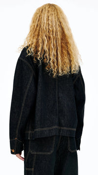 SLVRLAKE Casey Square Worker Denim Jacket in Empty Sky