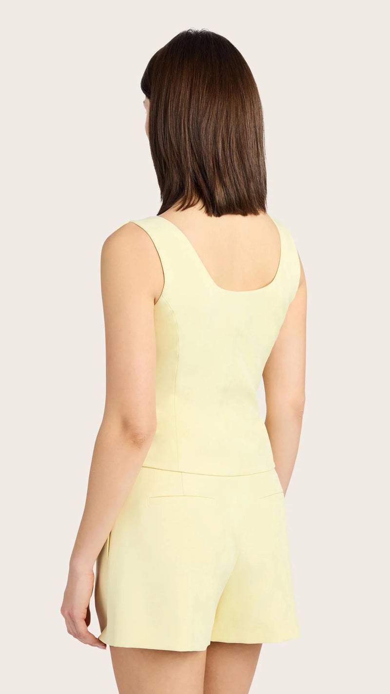 Generation Love Beatriz Crepe Top in Pastel Yellow