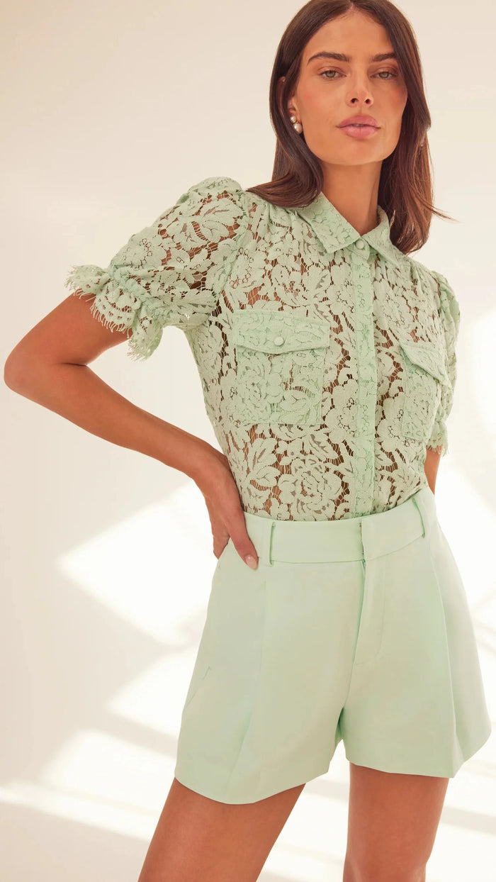 Generation Love Sena Crepe Shorts in Seafoam