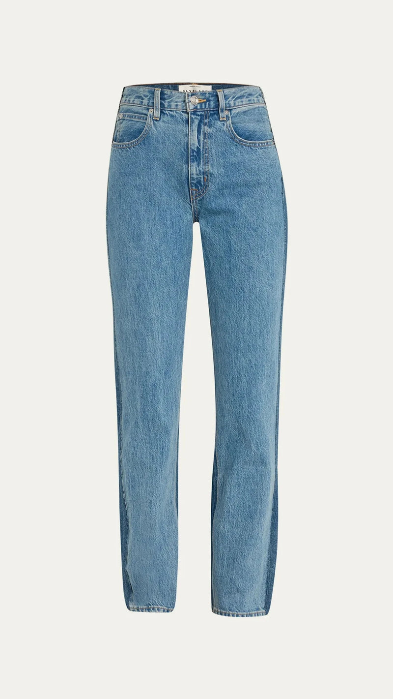 Slvrlake Denim High Waisted Reworked Panel London in Great Divide