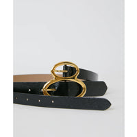 B-Low The Belt Ophelia Gloss Leather Belt in Black/Gold