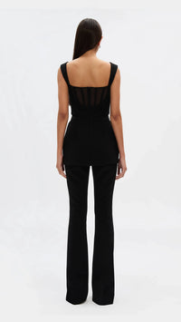 Misha The Ines Bonded Jumpsuit in Black