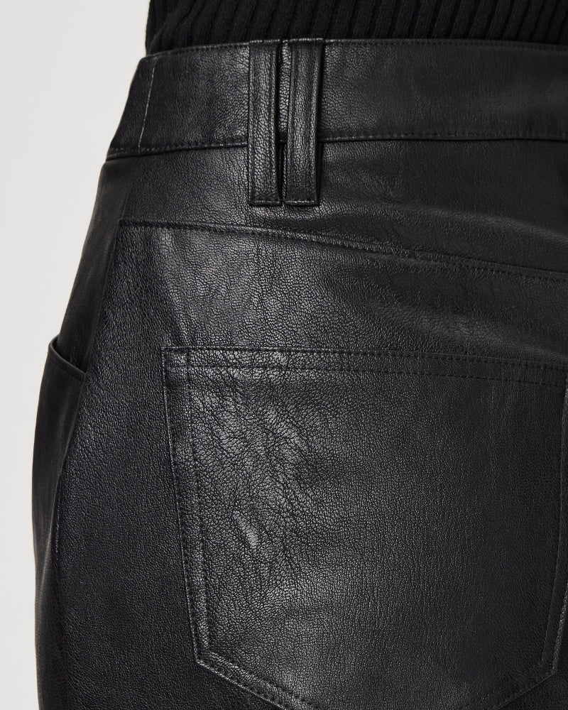Paige Denim Tarra Skirt in Black Faux Leather