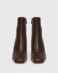 Paige Denim Frances Boot in Chocolate Leather