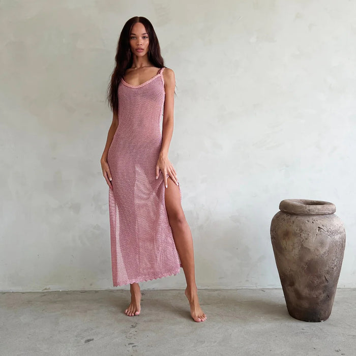 BTB Los Angeles Tenia Knit Cover Up Dress in Rose