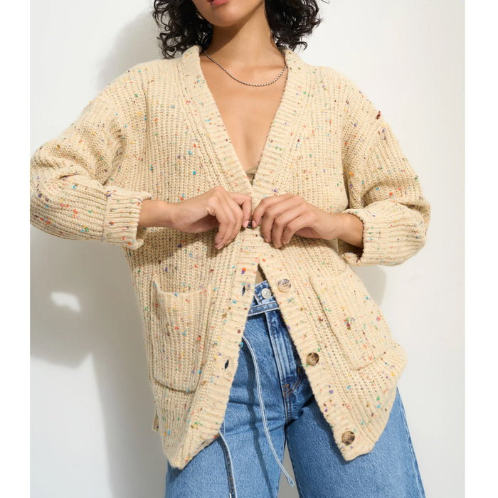 Callahan Knitwear The Cardigan in Creme Confetti