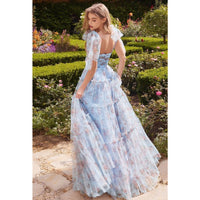 CD Layered Tulle Gown in Floral