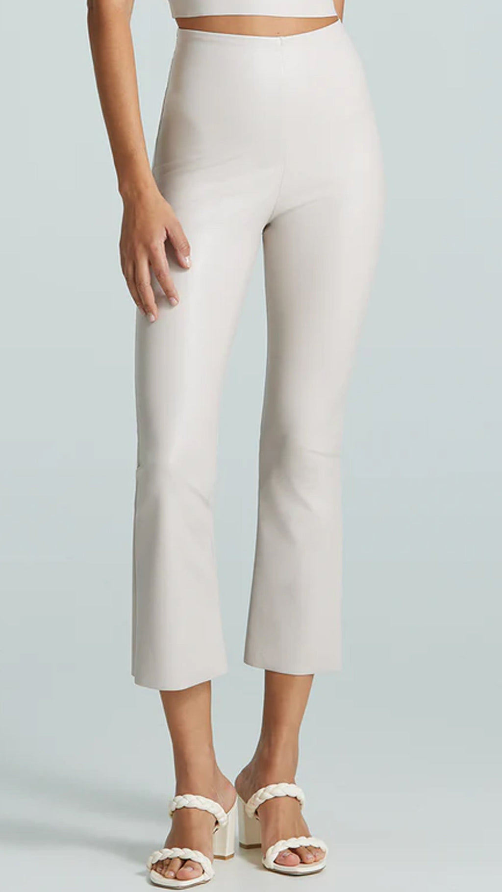 Commando Faux Leather Crop Flare in Porcelain – Suite 201