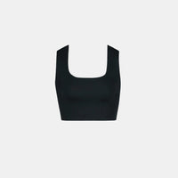 Commando Neoprene Square Neck Crop Top in Black