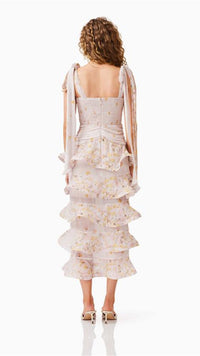 Elliatt Tulsia Ruffle Maxi Dress in Pink Multi