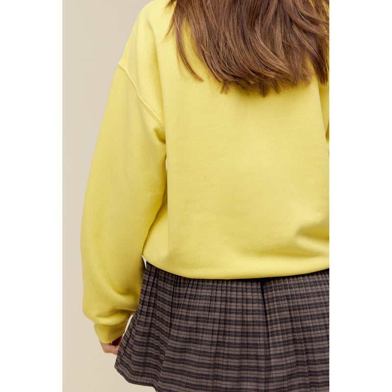 DAYDREAMER Rolling Stones Here Comes The Stones Crew Neck Sweatshirt in Yellow