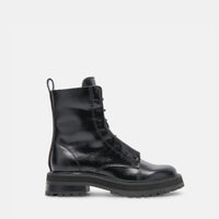 Dolce Vita Rainer Combat Boot in Midnight Crinkle Patent