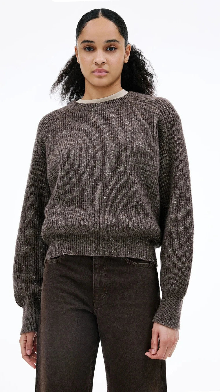 SLVRLAKE Florence Cinch Crew Sweater in Walnut