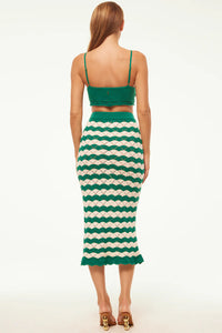 Misa Eida Crochet Bralette Top in Emerald Stripe