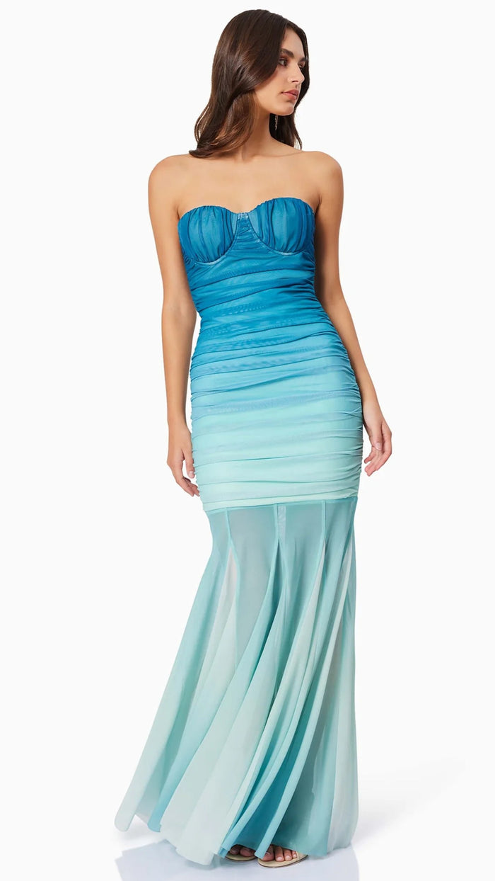 Elliatt Brielle Strapless Gown in Ombre Mint