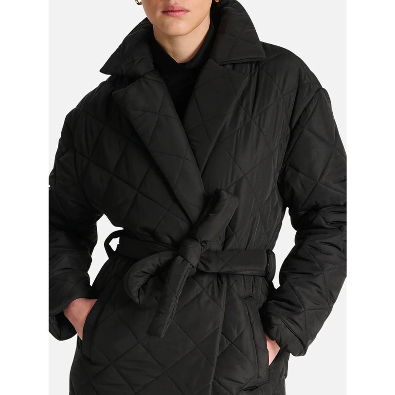 Ena Pelly Mia Longline Quilted Jacket in Black *AVAILABLE FOR PREORDER*