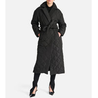 Ena Pelly Mia Longline Quilted Jacket in Black *AVAILABLE FOR PREORDER*