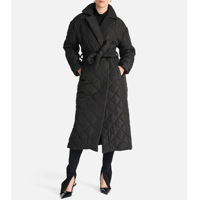 Ena Pelly Mia Longline Quilted Jacket in Black *AVAILABLE FOR PREORDER*