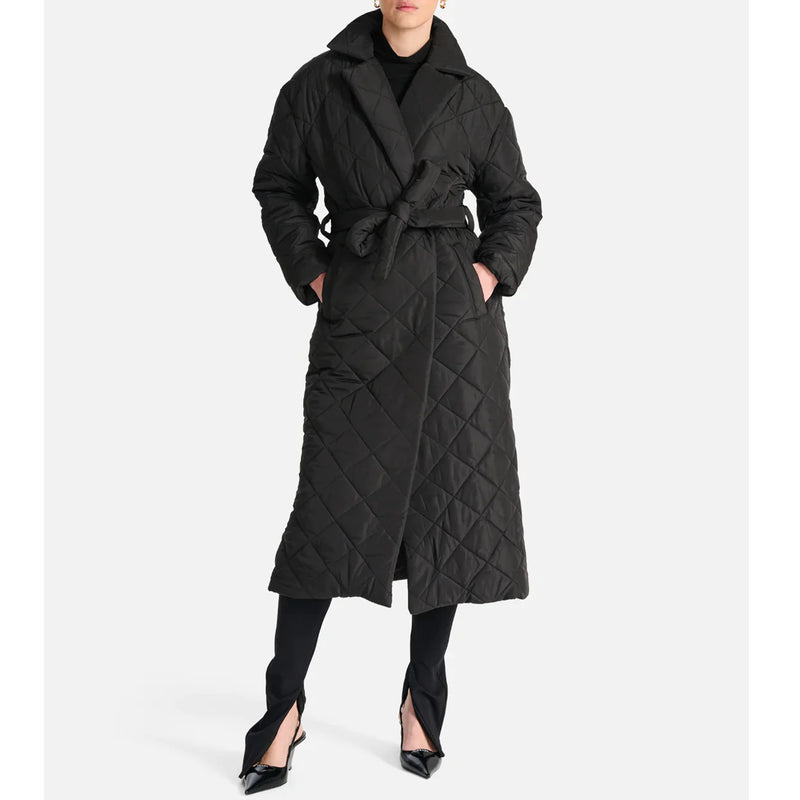 Ena Pelly Mia Longline Quilted Jacket in Black *AVAILABLE FOR PREORDER*