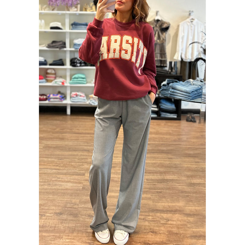 Project Social T Varsity Sweatshirt in Merlot