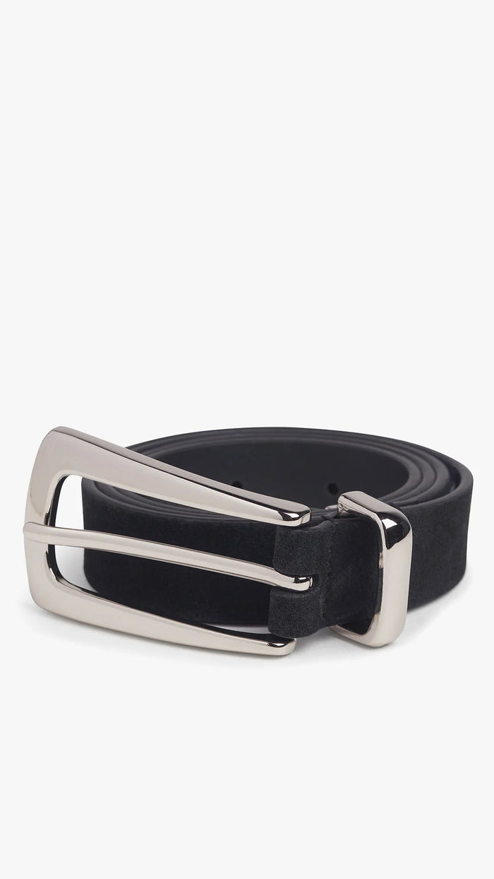 Favorite Daughter The Suede Statement Belt in Black/Silver
