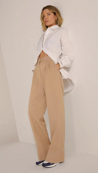 Favorite Daughter The Favorite Pant Shortie in Beige