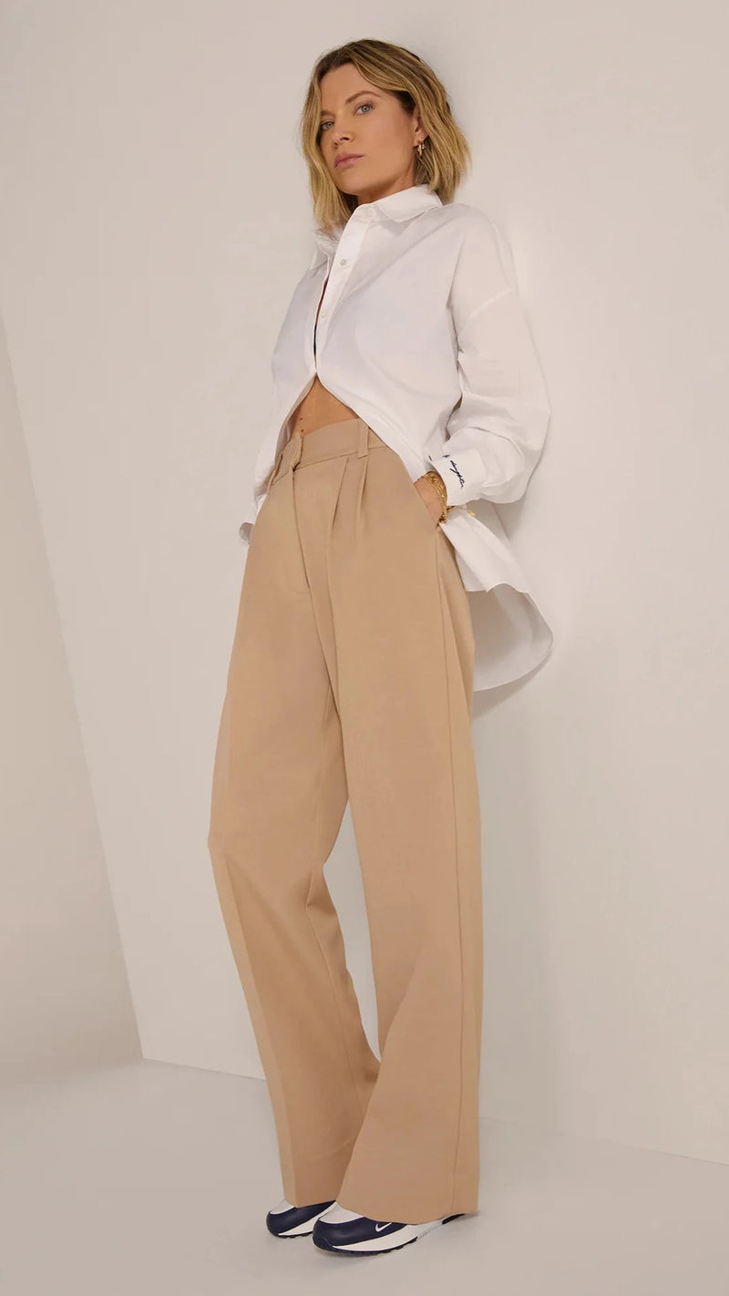 Favorite Daughter The Favorite Pant Shortie in Beige