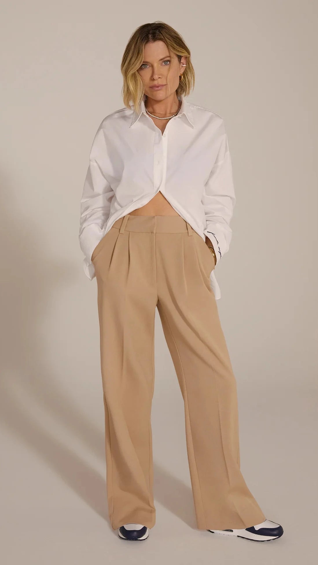Favorite Daughter The Favorite Pant Shortie in Beige