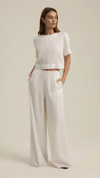 Favorite Daughter Easy Breezy Linen Top in White