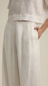 Favorite Daughter Wide Leg Linen Pant in White