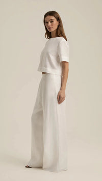 Favorite Daughter Easy Breezy Linen Top in White