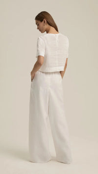 Favorite Daughter Wide Leg Linen Pant in White
