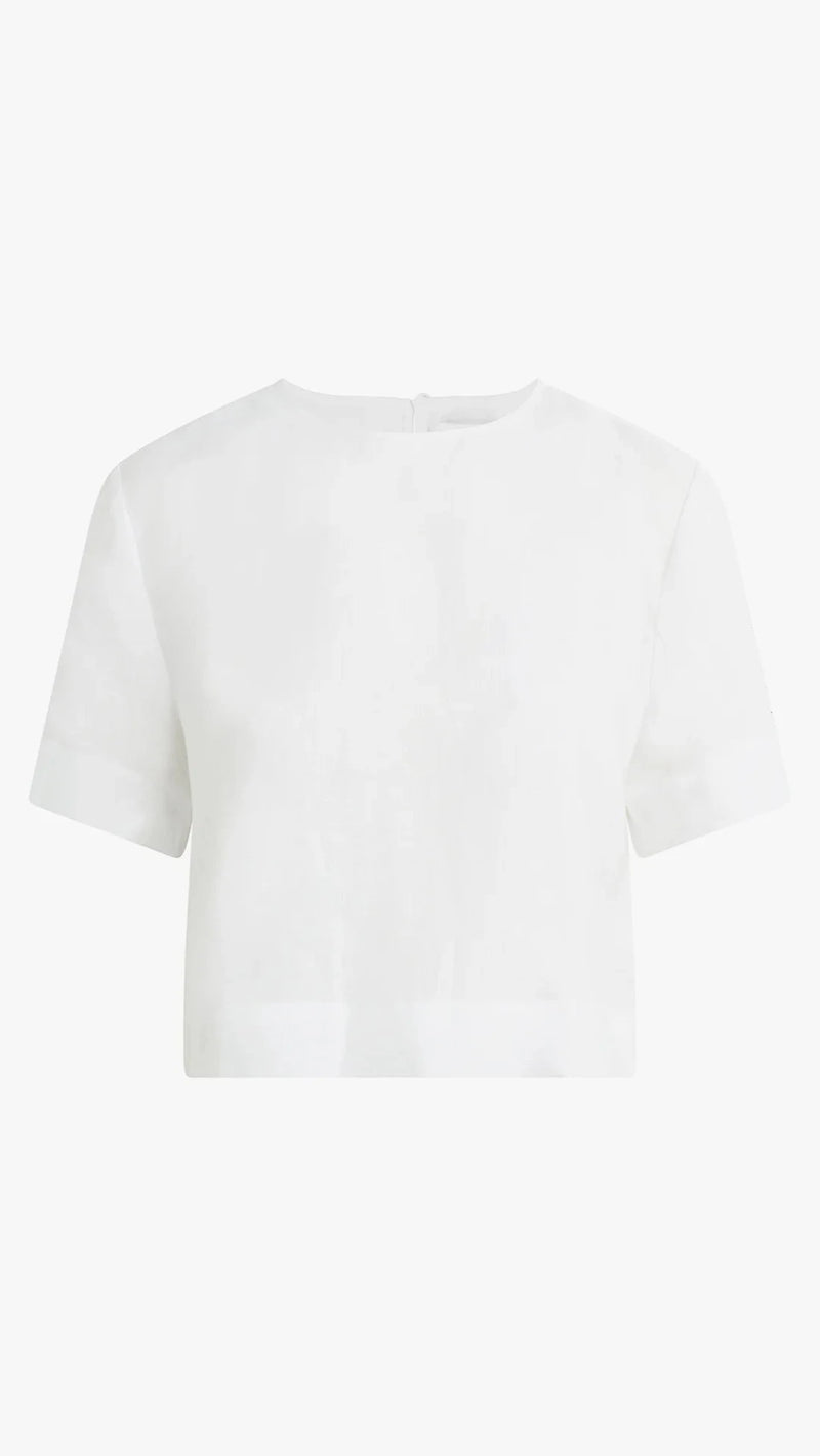 Favorite Daughter Easy Breezy Linen Top in White