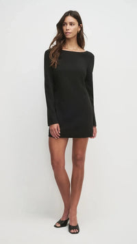 Favorite Daughter The Long Sleeve Meet Cute Bow Dress in Black