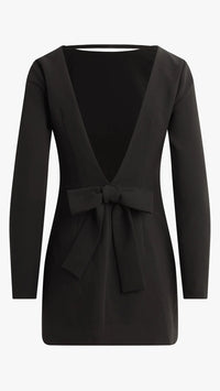 Favorite Daughter The Long Sleeve Meet Cute Bow Dress in Black