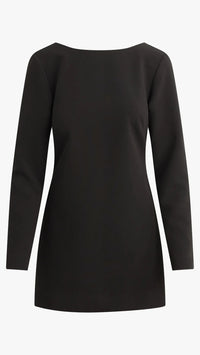 Favorite Daughter The Long Sleeve Meet Cute Bow Dress in Black