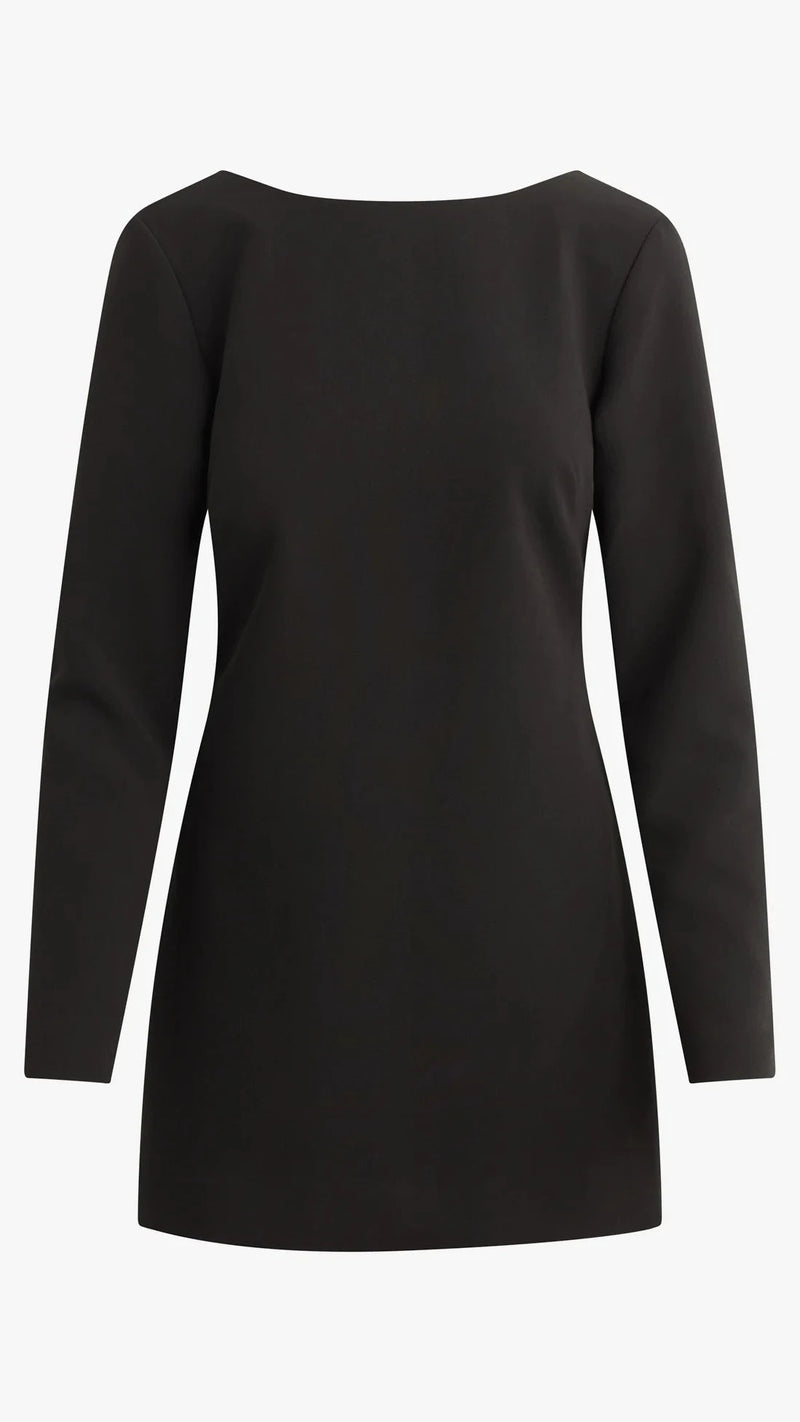 Favorite Daughter The Long Sleeve Meet Cute Bow Dress in Black