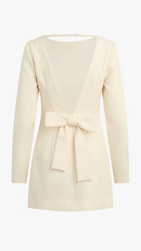 Favorite Daughter The Long Sleeve Meet Cute Bow Dress in Ivory