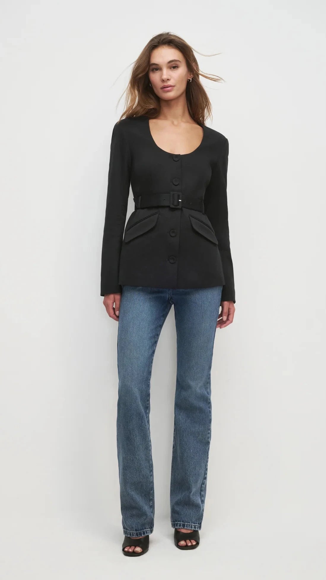 Favorite Daughter Christy Belted Jacket in Black