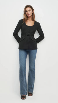 Favorite Daughter Christy Belted Jacket in Black