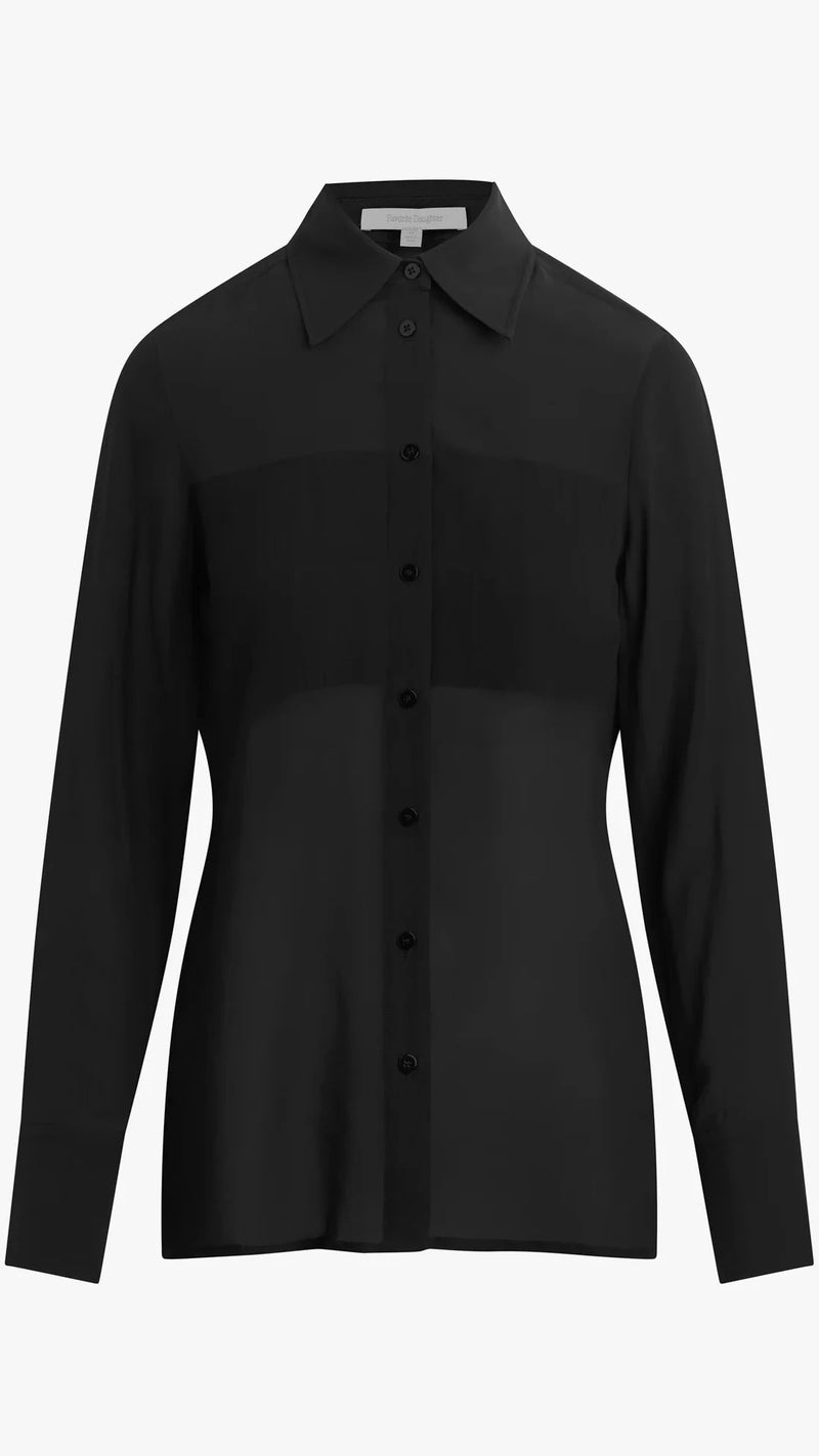 Favorite Daughter Sheer Sophistication Top in Black