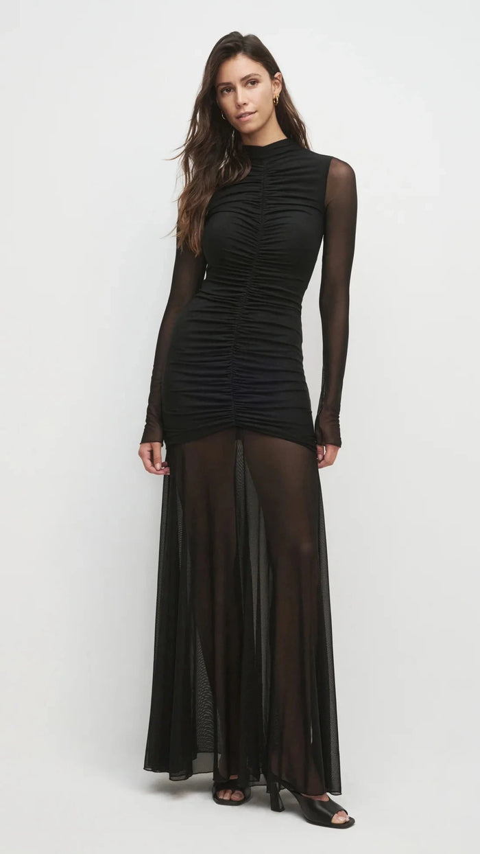 Favorite Daughter The Love Language Long Sleeve Gown in Black