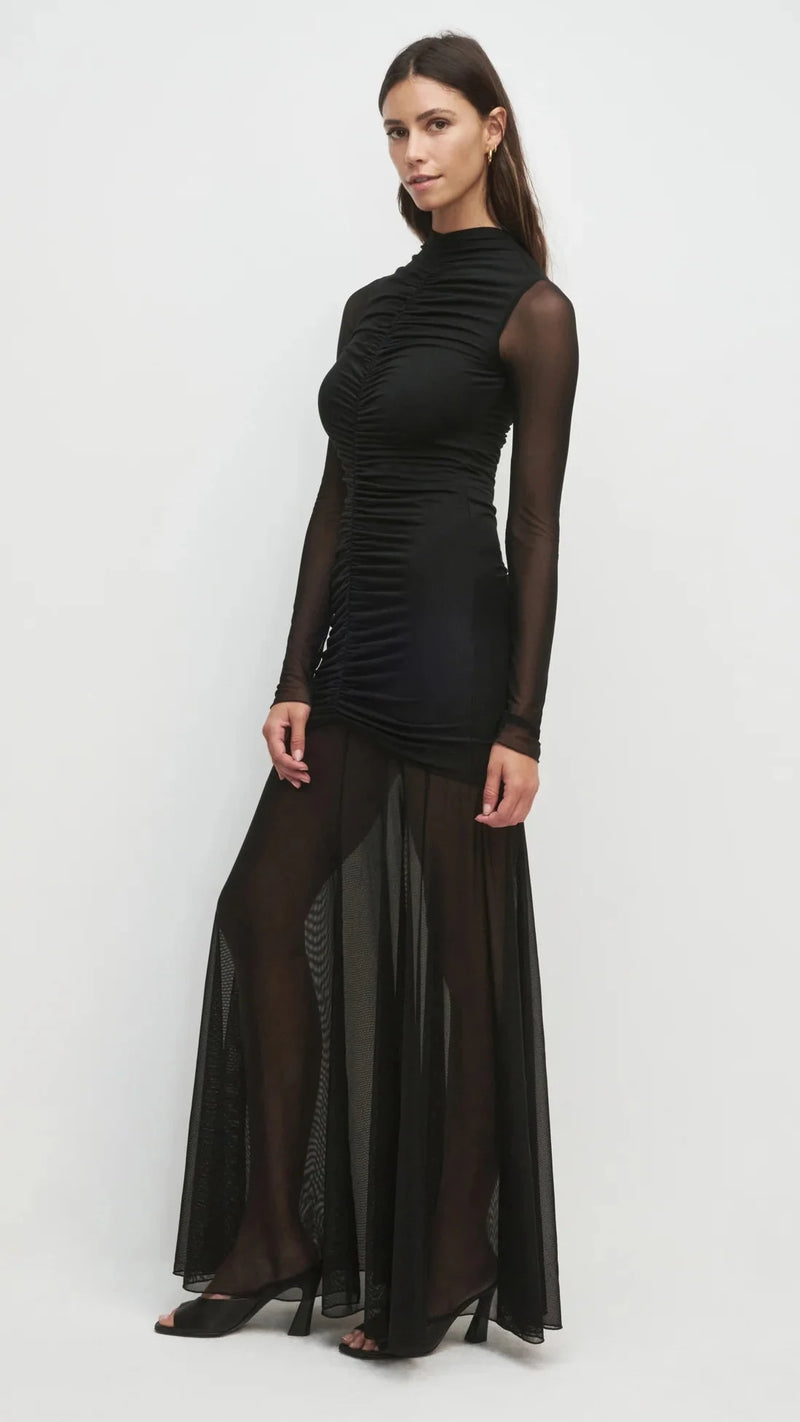 Favorite Daughter The Love Language Long Sleeve Gown in Black