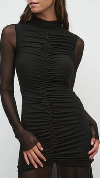 Favorite Daughter The Love Language Long Sleeve Gown in Black