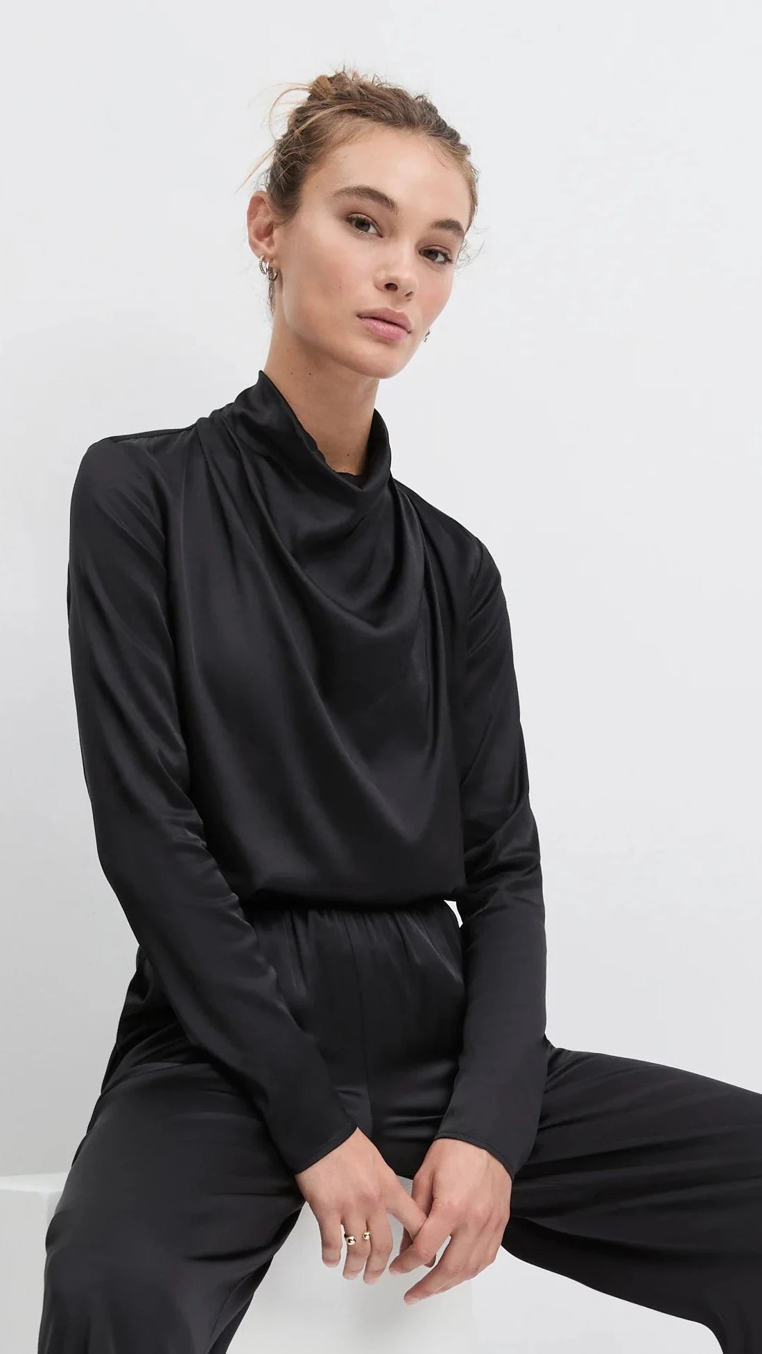 Favorite Daughter The Long Sleeve Alice Top in Black