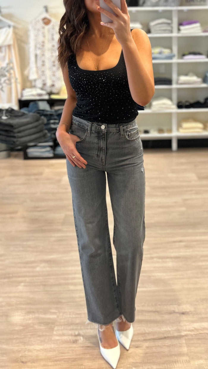 Frame Denim Le Jane Ankle Raw Fray in Zurich