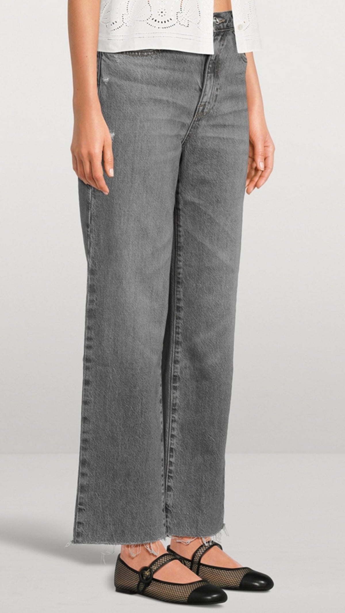 Frame Denim Le Jane Ankle Raw Fray in Zurich
