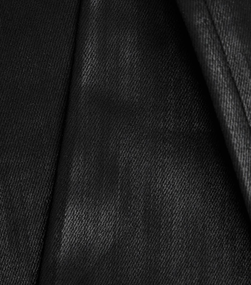 Frame Denim The Jetset Skinny Crop in Noir Coated
